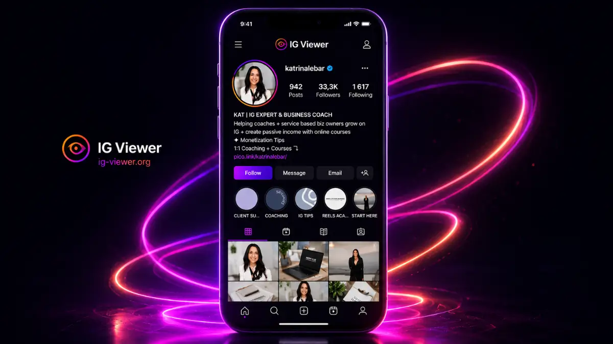 Smartphone mockup showing stylish Instagram bio ideas generated with IG Viewer's bio and font generator