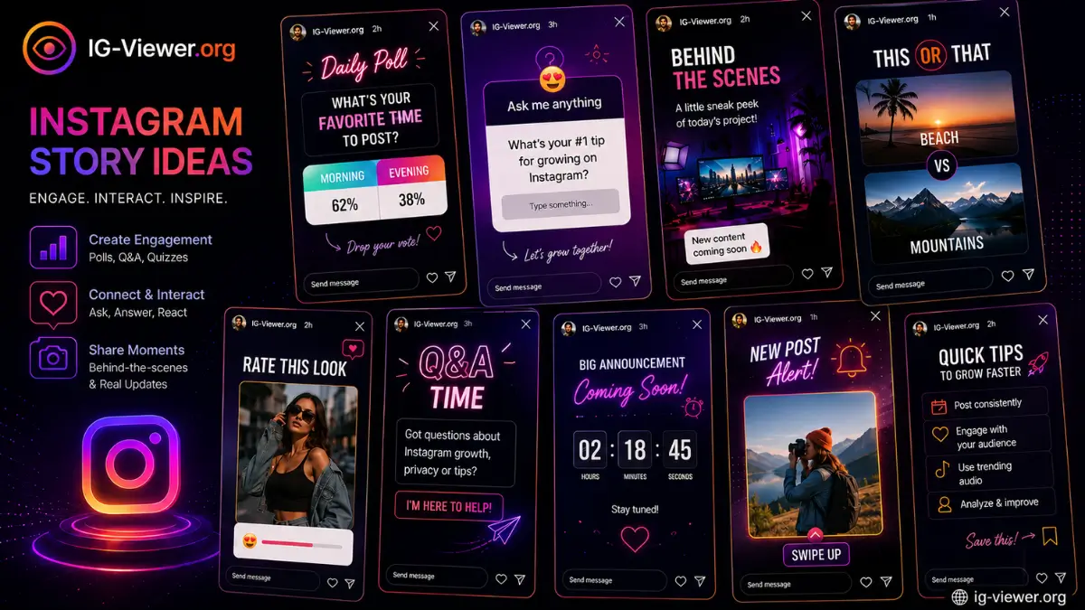 Instagram Story engagement template examples — polls, quizzes, and slider stickers designed to boost taps and replies